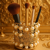 Luxury Pearl-Embellished Makeup Brush Holder – Elegant Vanity Organizer