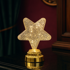 Luxury Crystal Star LED Table Lamp – Elegant Warm Glow Decorative Night Light