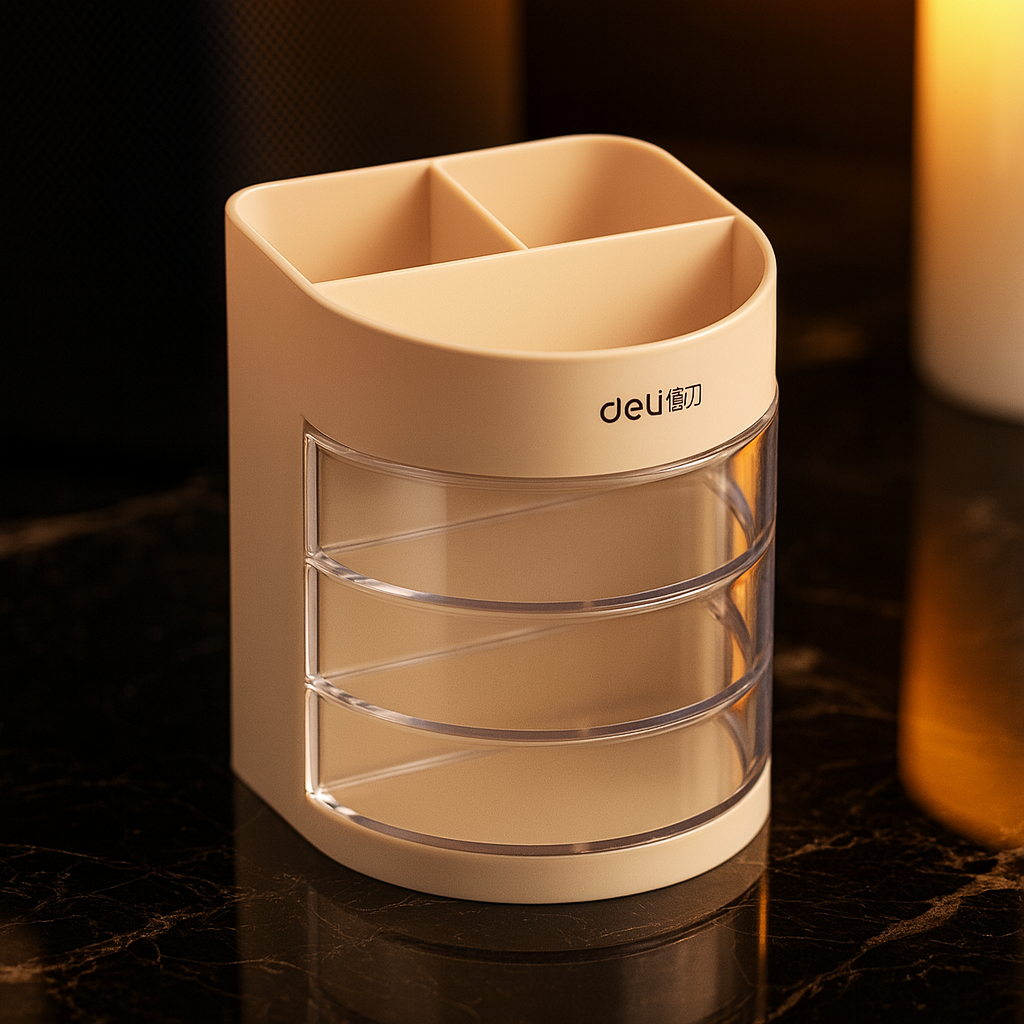 Luxury Multi-Compartment Desktop Organizer | Premium Cosmetic, Stationery & Cutlery Holder