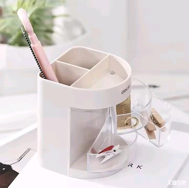 Luxury Multi-Compartment Desktop Organizer | Premium Cosmetic, Stationery & Cutlery Holder
