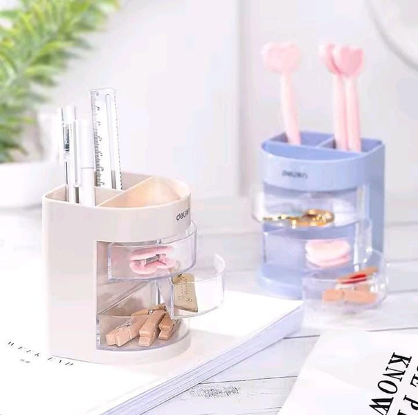 Luxury Multi-Compartment Desktop Organizer | Premium Cosmetic, Stationery & Cutlery Holder