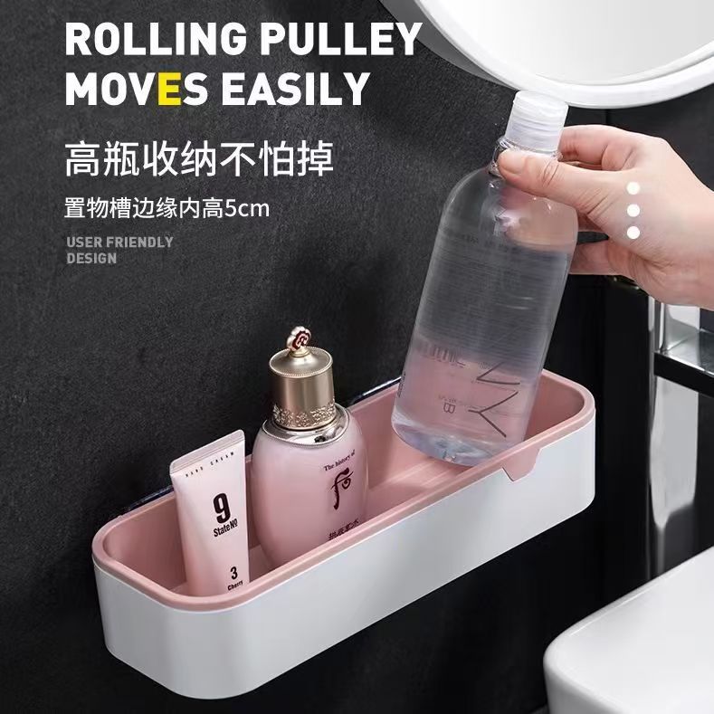 Luxury No-Drill Waterproof Bathroom Shelf & Tissue Holder – Wall-Mounted Multi-Purpose Organizer