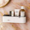Luxury Wall-Mounted Cosmetic Organizer Shelf with Drawer | Modern Bathroom & Vanity Storage