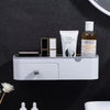 Luxury Wall-Mounted Cosmetic Organizer Shelf with Drawer | Modern Bathroom & Vanity Storage
