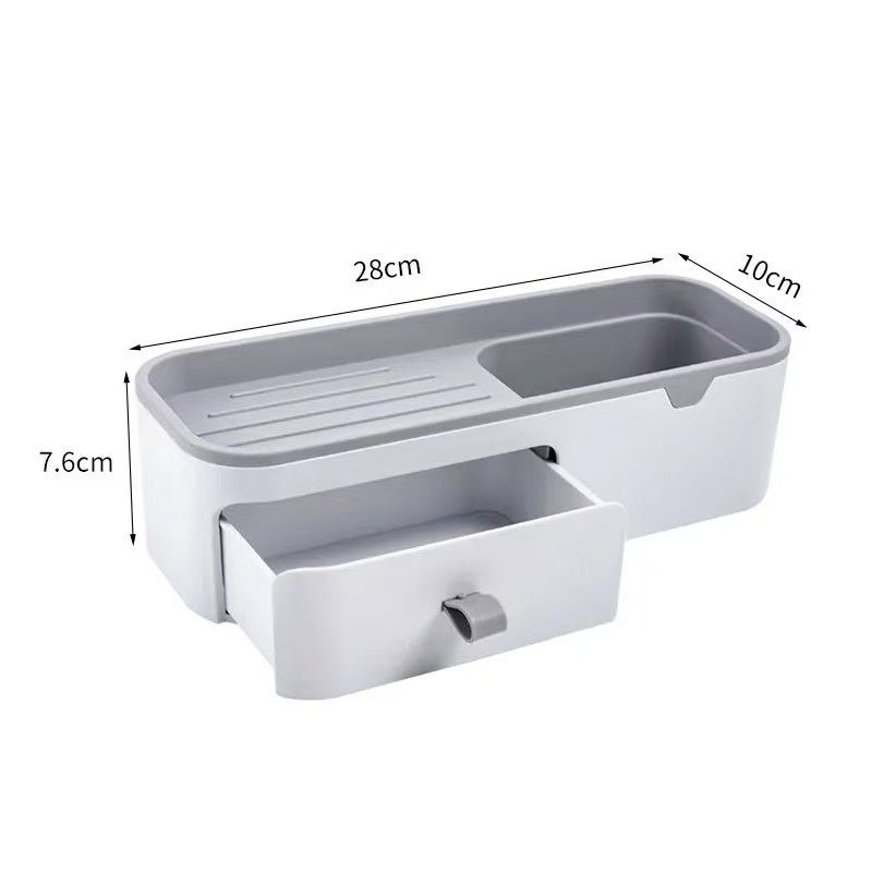 Luxury Wall-Mounted Cosmetic Organizer Shelf with Drawer | Modern Bathroom & Vanity Storage