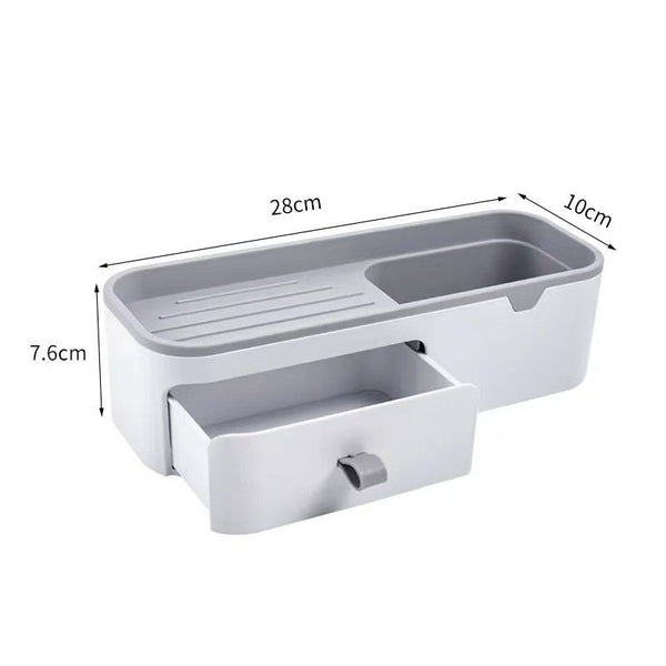 Luxury Wall-Mounted Cosmetic Organizer Shelf with Drawer | Modern Bathroom & Vanity Storage