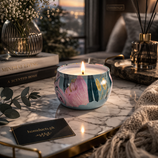 Luxury Floral Scented Candle Bowl – Elegant Decorative Aromatherapy Candle (1 Piece)