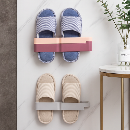 Luxury Wall-Mounted Slipper Holder | Space-Saving Bathroom & Bedroom Shoe Organizer