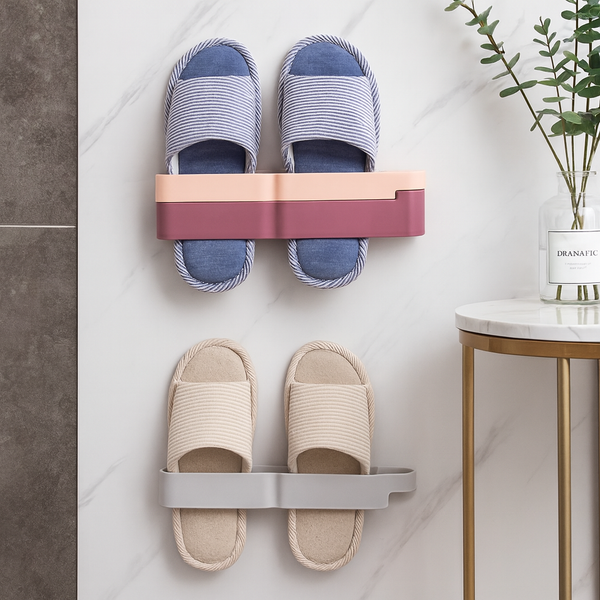 Luxury Wall-Mounted Slipper Holder | Space-Saving Bathroom & Bedroom Shoe Organizer