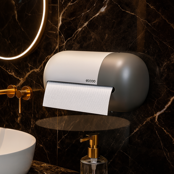 ECOCO Luxury Wall-Mounted Tissue & Kitchen Roll Holder | Modern Waterproof Paper Dispenser