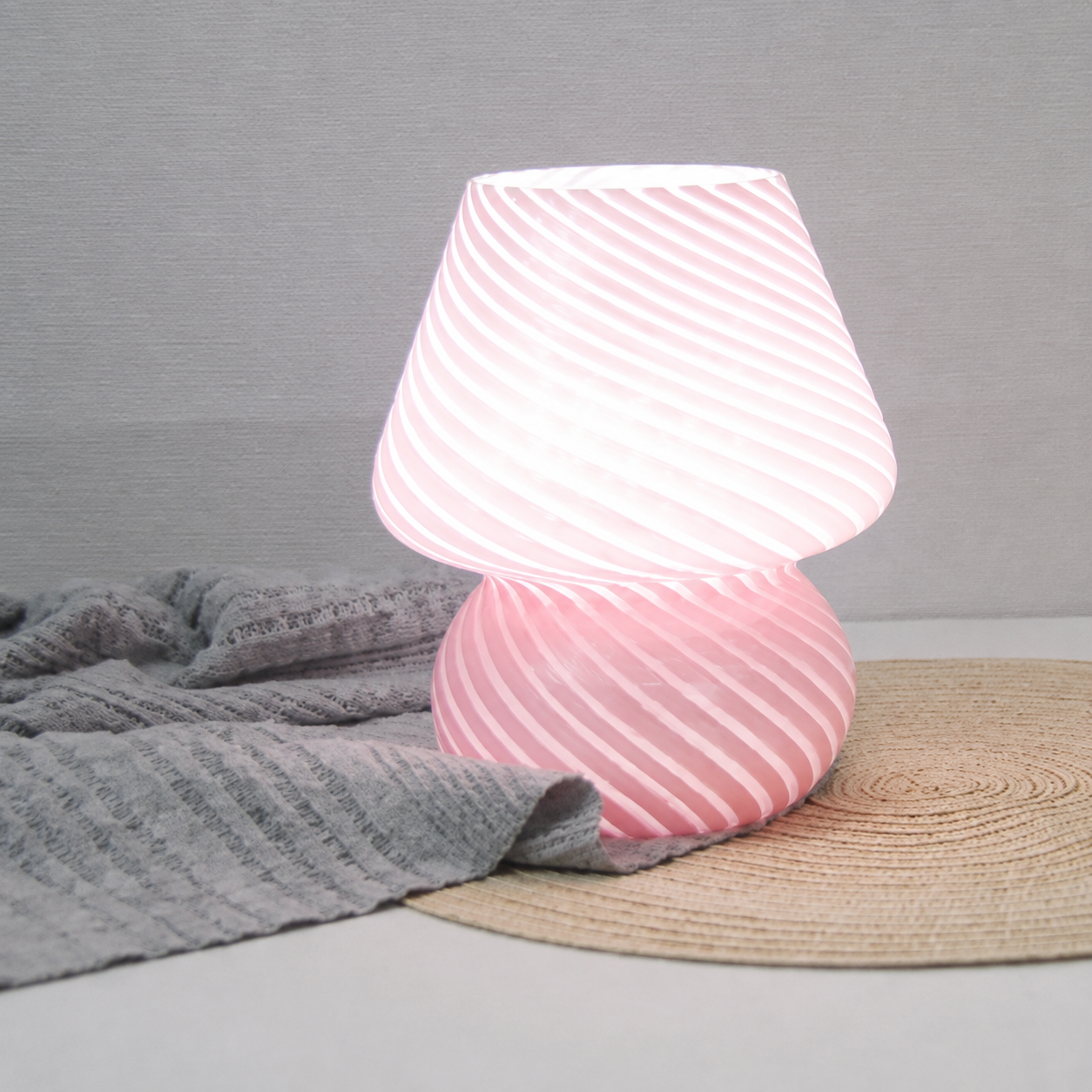 Modern Swirl LED Table Lamp – Aesthetic Mushroom Bedside Light