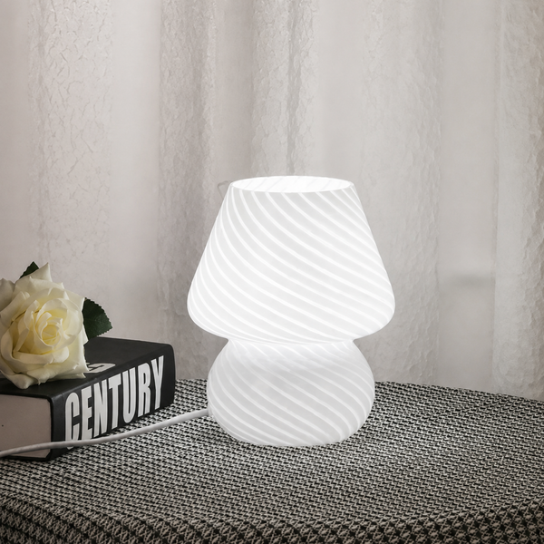 Modern Swirl LED Table Lamp – Aesthetic Mushroom Bedside Light