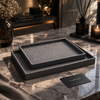 Luxury Textured Serving Tray Set – Premium 2 Pcs Decorative Organizer Trays