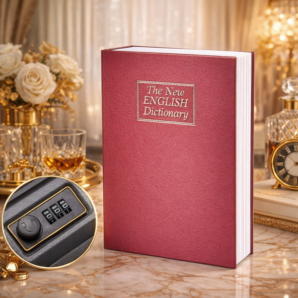Luxury Book-Style Secret Safe with Combination Lock – Hidden Dictionary Security Box
