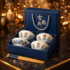 Luxury Japanese Ceramic Bowl Set with Chopsticks – Floral Design (2 / 4 / 6 Pcs Gift Set)
