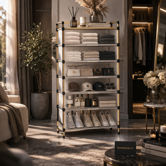 Multi-Layer Dustproof Storage Rack – Shoes, Clothes & Household Organizer