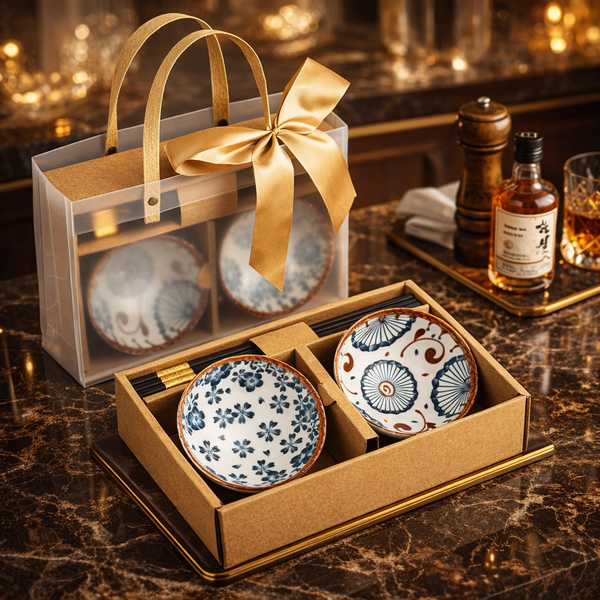 Luxury Japanese Ceramic Bowl & Chopsticks Gift Set (2 / 4 / 6 Pieces)