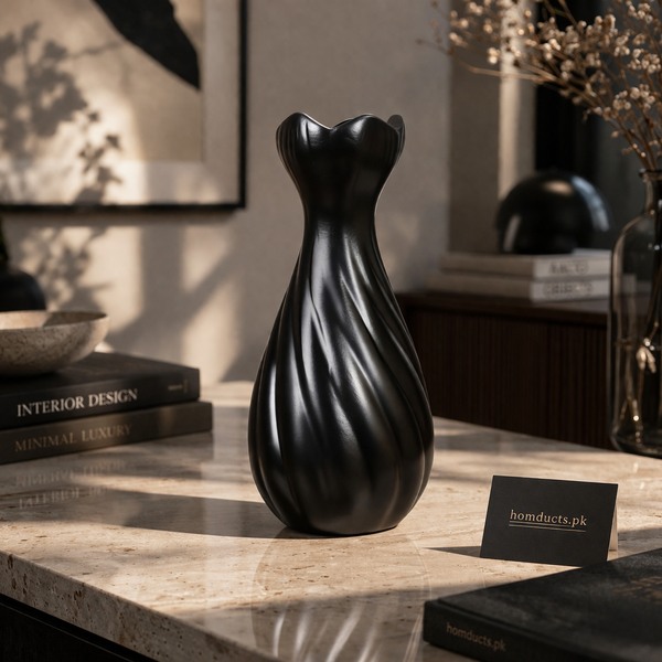 Luxury Twisted Tulip Decorative Vase – Modern Tabletop Flower Vase (1 Pc)