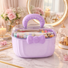 Cute Storage Box with Handle and Bow – Multi-Purpose Organizer Case for Kids Accessories, Toys & Hair Clips