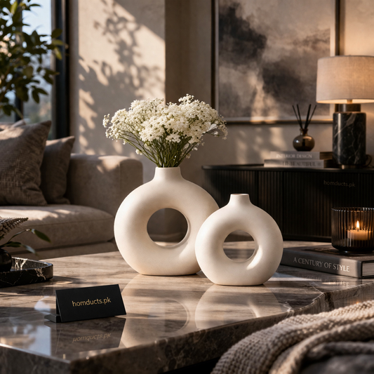 Luxury Large Donut Decorative Vase – Premium Modern Statement Piece (1 Pc)