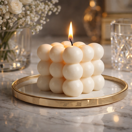 Luxury Bubble Cube Candle – Premium Decorative Aesthetic Candle for Home & Gifting