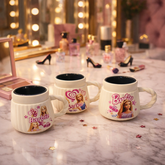 Premium Barbie-Inspired Ceramic Coffee Mug – Elegant Pink Design (1 PC)