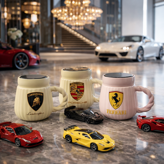 Luxury Sports Car Logo Ceramic Coffee Mug – Premium Ceramic Cup (1 Pc)