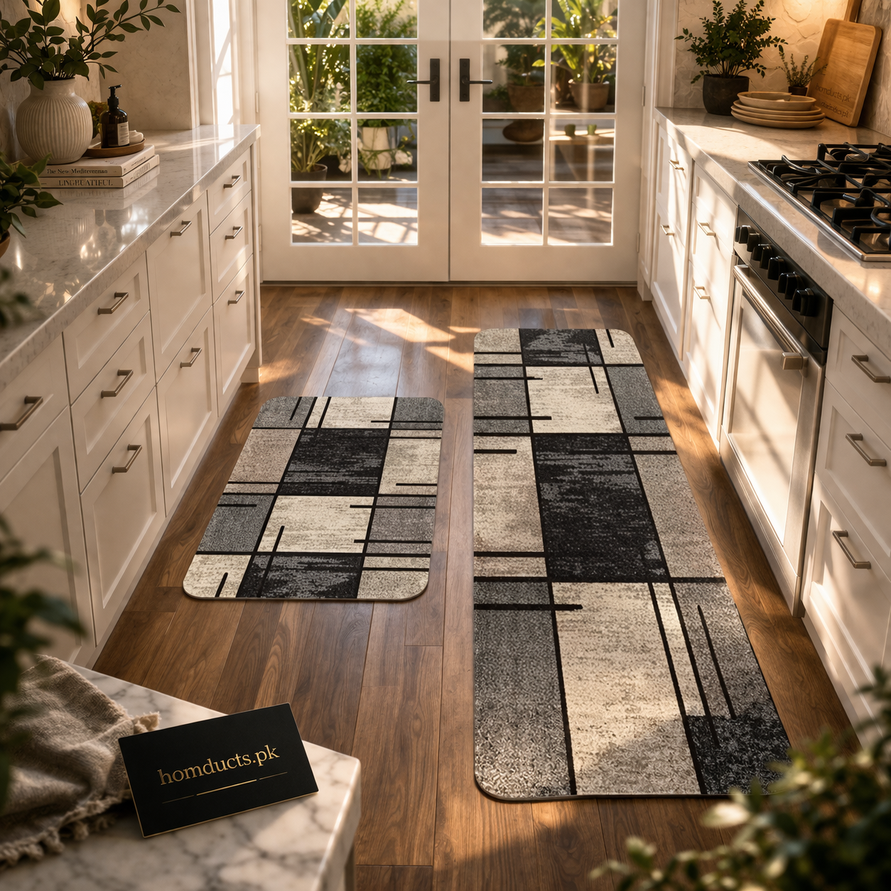 Luxury Geometric Runner Rug – Modern Abstract Anti-Slip Hallway & Kitchen Floor Carpet