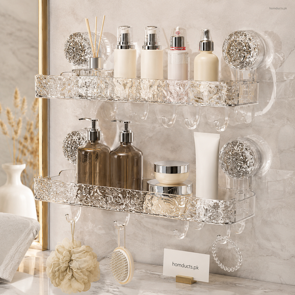 Luxury Suction Shelf With Hooks (High Quality)