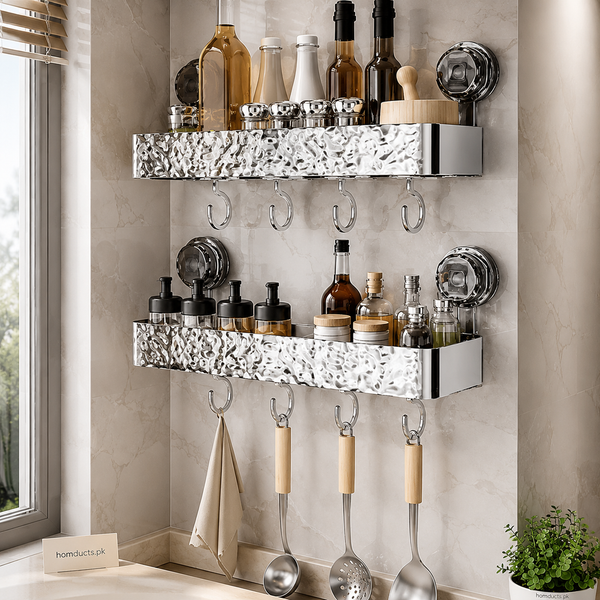 Luxury Suction Shelf With Hooks (High Quality)