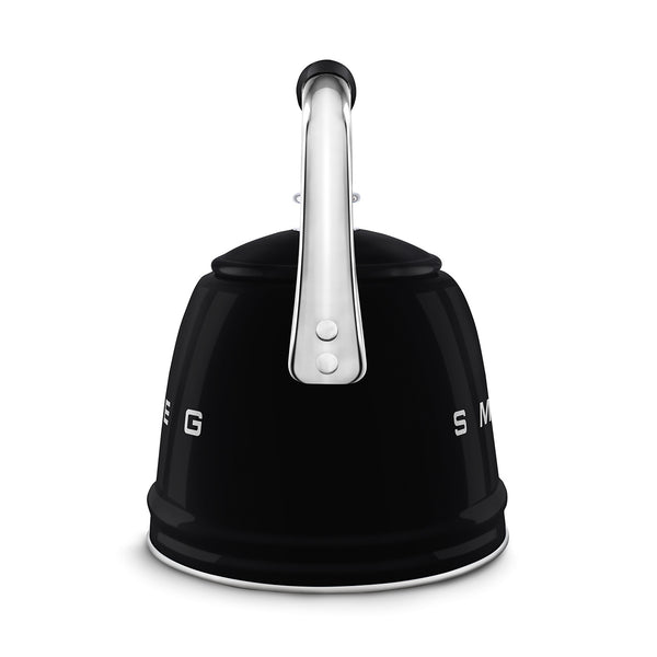 SMEG Retro Whistling Kettle – Matte Black Premium Stainless Steel Stovetop Tea Kettle
