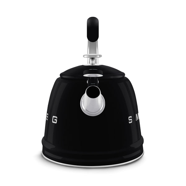SMEG Retro Whistling Kettle – Matte Black Premium Stainless Steel Stovetop Tea Kettle