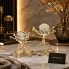 Luxury Crystal Orb Decorative Sculpture – Modern Abstract Metal Table Accent (Available in 2 Sizes)