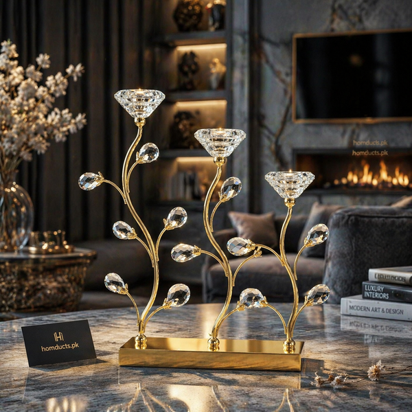 Luxury Crystal Branch Candle Holder – Elegant Decorative Centerpiece for Home & Dining