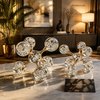 Luxury Crystal Bubble Sculpture Décor – Premium Gold Metal & Glass Decorative Table Accent
