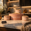 Luxury Bread Box & Kitchen Storage Canister Set with Wooden Lid Handles – Premium Bread, Tea, Coffee & Sugar Containers