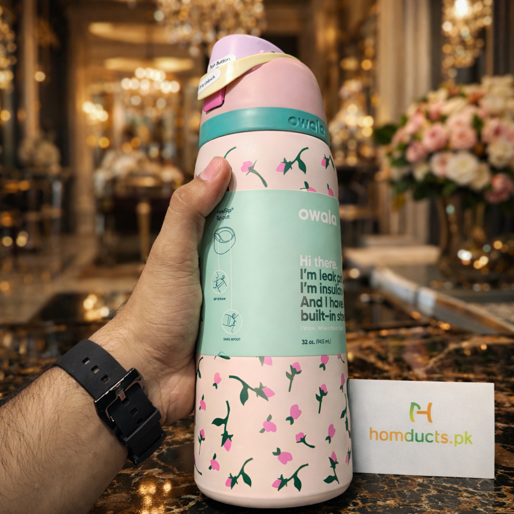Owala Original Leak-Proof Insulated Water Bottle with Built-In Straw – Premium Floral Design