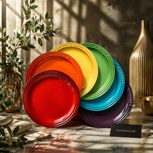 Le Creuset Premium Stoneware Serving Plates Set – Luxury Multicolor Dinner & Serving Dish Collection