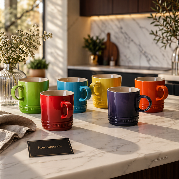 Le Creuset Style Premium Ceramic Mug Set – Luxury Coffee & Tea Cups for Modern Kitchen