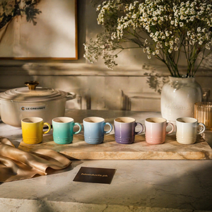 Le Creuset Sorbet Collection Mini Espresso Mug Set – Premium Ceramic Coffee Cups (6 Pieces)