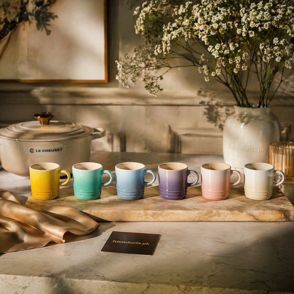 Le Creuset Sorbet Collection Mini Espresso Mug Set – Premium Ceramic Coffee Cups (6 Pieces)