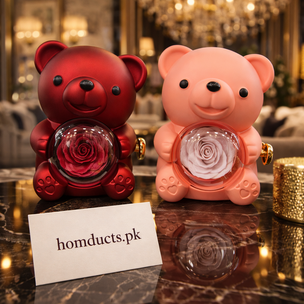 Luxury Teddy Rose LED Decorative Lamp – Romantic Gift & Home Décor Showpiece