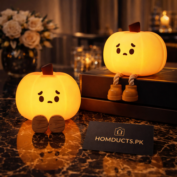 Adorable Pumpkin Silicone LED Night Light - USB Rechargeable & Touch Control
