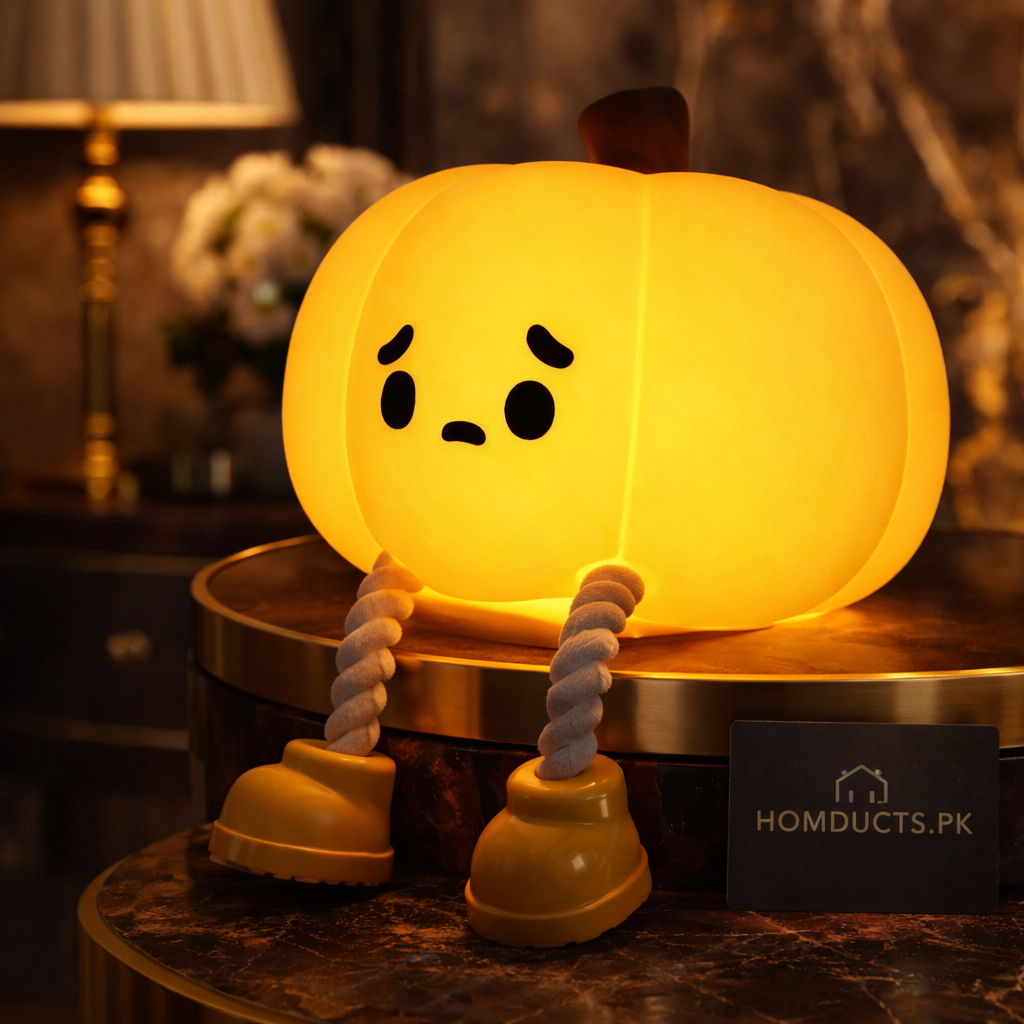 Adorable Pumpkin Silicone LED Night Light - USB Rechargeable & Touch Control