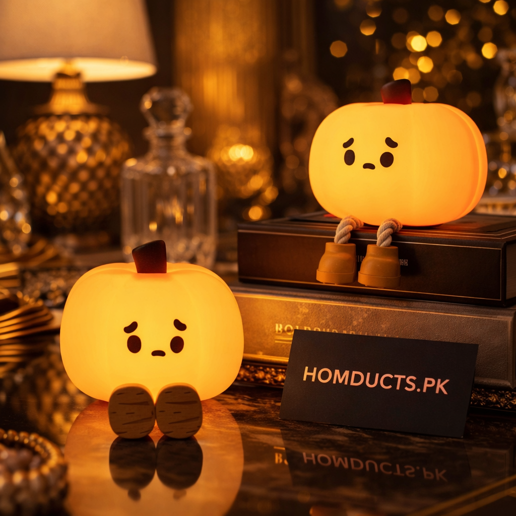 Adorable Pumpkin Silicone LED Night Light - USB Rechargeable & Touch Control