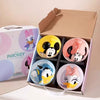 Original Disney Cartoon Character Ceramic Bowl Set – Mickey, Minnie & Donald Premium Serving Bowls (4 Pcs)
