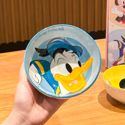Original Disney Cartoon Character Ceramic Bowl Set – Mickey, Minnie & Donald Premium Serving Bowls (4 Pcs)