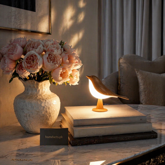Luxury Wooden Bird LED Table Lamp – Minimalist Ambient Night Light for Modern Home Decor
