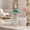 Bear Shape Glass Drinking Cup with Straw & Lid | Cute Teddy Bear Tumbler