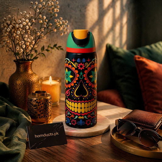 Original Owala FreeSip Sugar Skull Edition Insulated Water Bottle – Premium Leakproof Flip Lid Thermal Flask